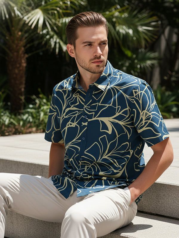 GAVYN R/FIT SHORT SLEEVE SHIRT (TURQUOISE)